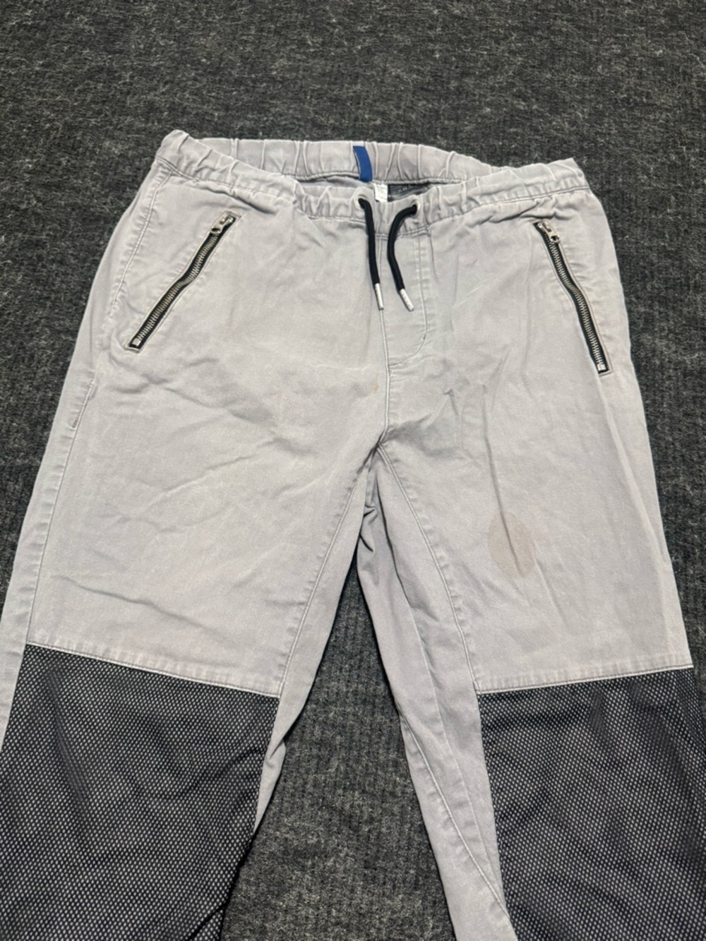 H&M Light Gray Joggers with Black Knee Panels